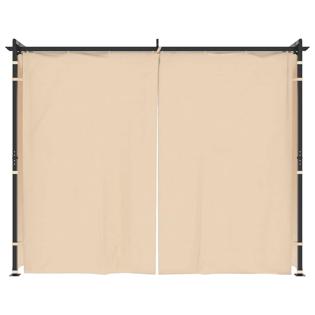 Pavillon mit Vorhängen 3 x 3 m Creme Stahl