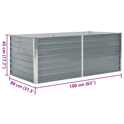 Hochbeet 160 x 80 x 45 cm Verzinkter Stahl Grau