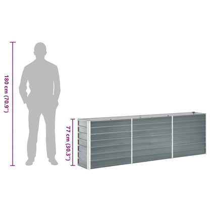 Hochbeet Verzinkter Stahl 240x40x77 cm Grau