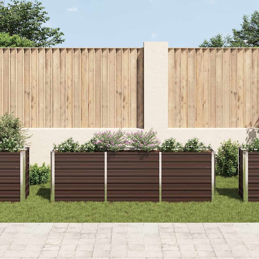 Garten-Hochbeet Verzinkter Stahl 240×40×77 cm Braun
