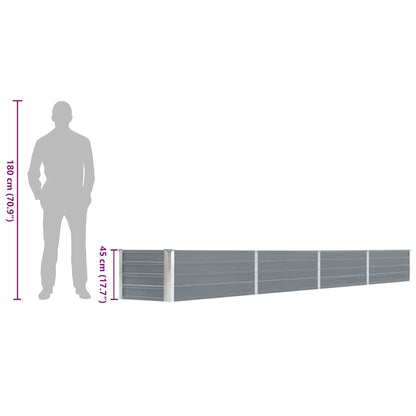 Garten-Hochbeet Verzinkter Stahl 320×40×45 cm Grau