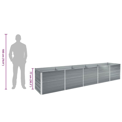 Garten-Hochbeet Verzinkter Stahl 400×80×77 cm Grau