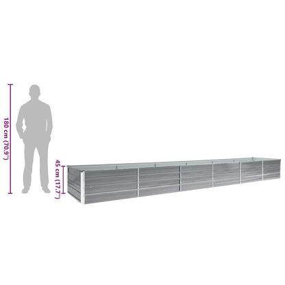Garten-Hochbeet Verzinkter Stahl 480x80x45 cm Grau