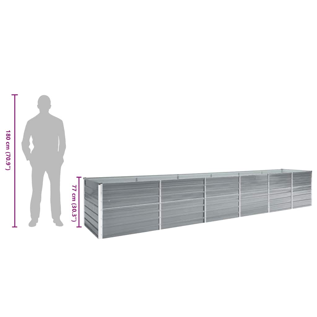 Garten-Hochbeet Verzinkter Stahl 480x80x77 cm Grau
