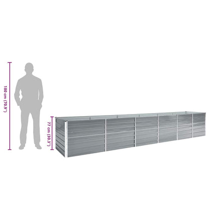 Garten-Hochbeet Verzinkter Stahl 480x80x77 cm Grau