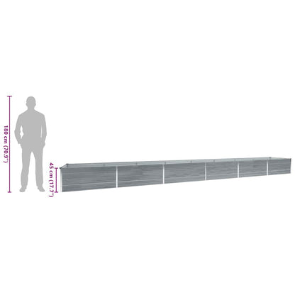 Garten-Hochbeet Verzinkter Stahl 600x80x45 cm Grau