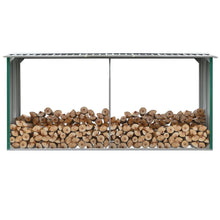 Brennholzlager Verzinkter Stahl 330 x 92 x 153 cm Grün