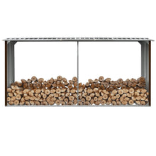 Brennholzlager Verzinkter Stahl 330 x 92 x 153 cm Braun