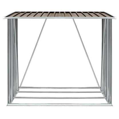 Brennholzlager Verzinkter Stahl 163 x 83 x 154 cm Braun