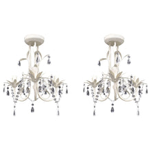 Kristall-Deckenleuchte Kronleuchter 2 Stk. Elegantes Weiß