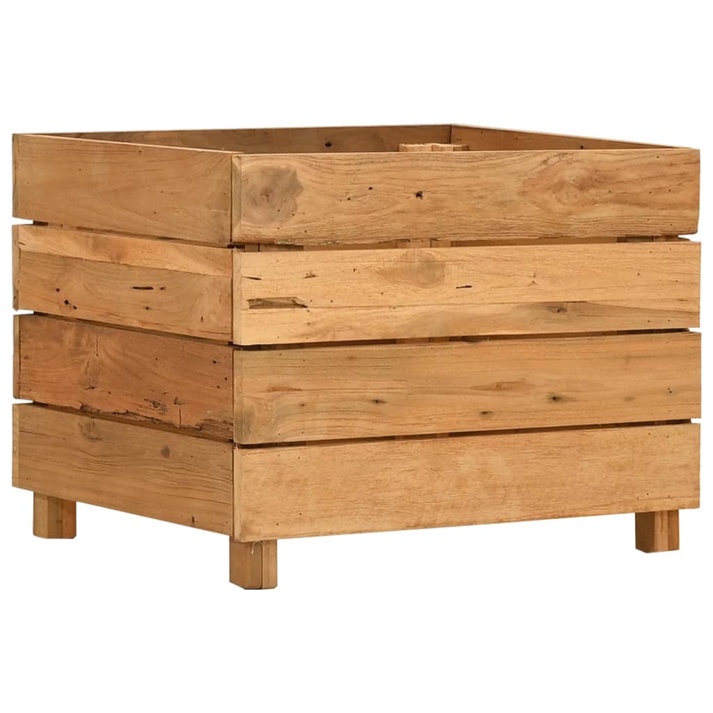 Hochbeet 50x40x38 cm Teak Altholz und Stahl