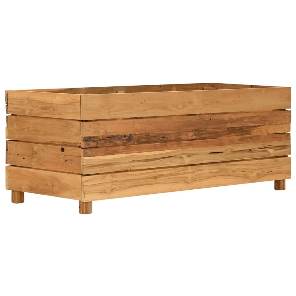Hochbeet 100x40x38 cm Teak Altholz und Stahl