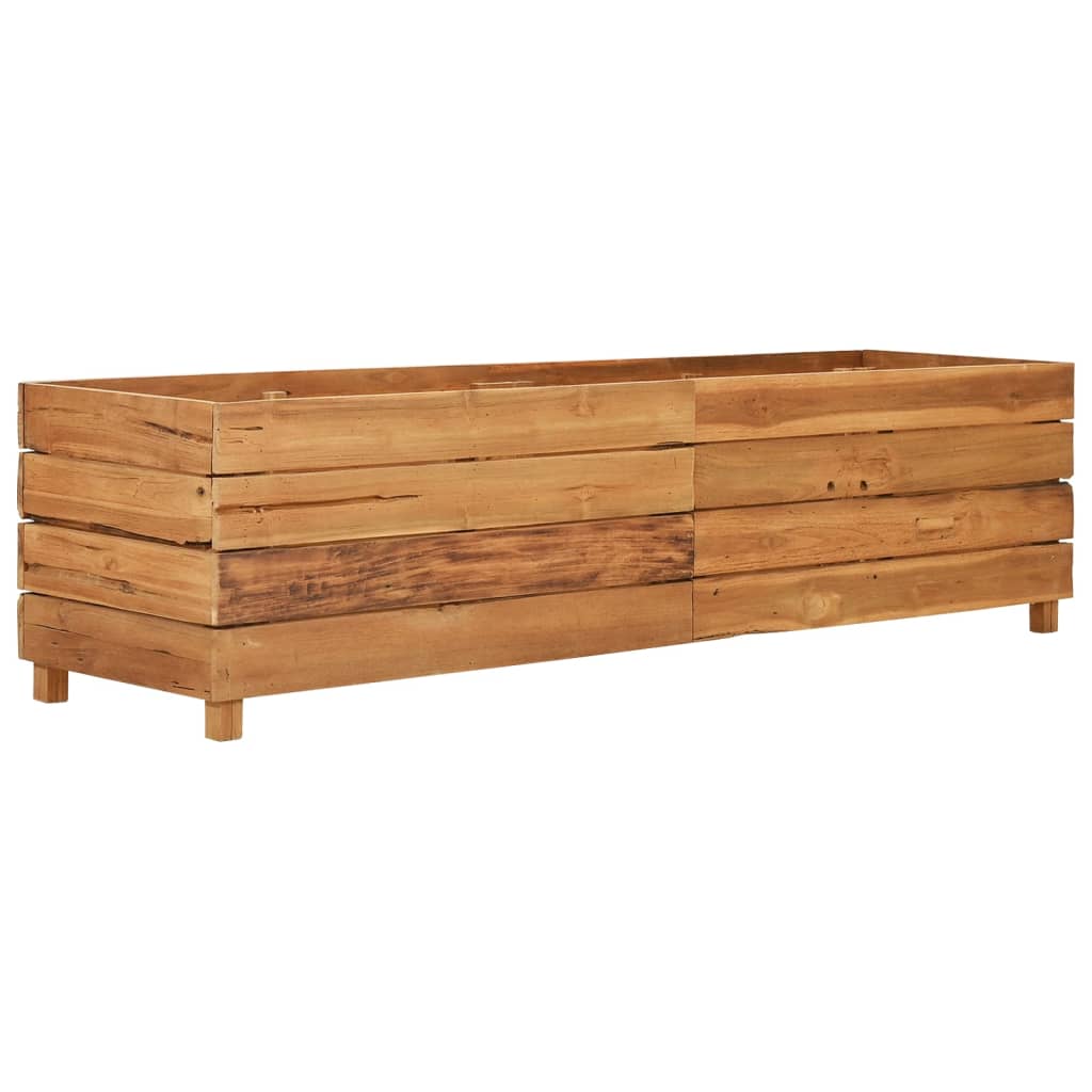 Hochbeet 150x40x38 cm Teak Altholz und Stahl