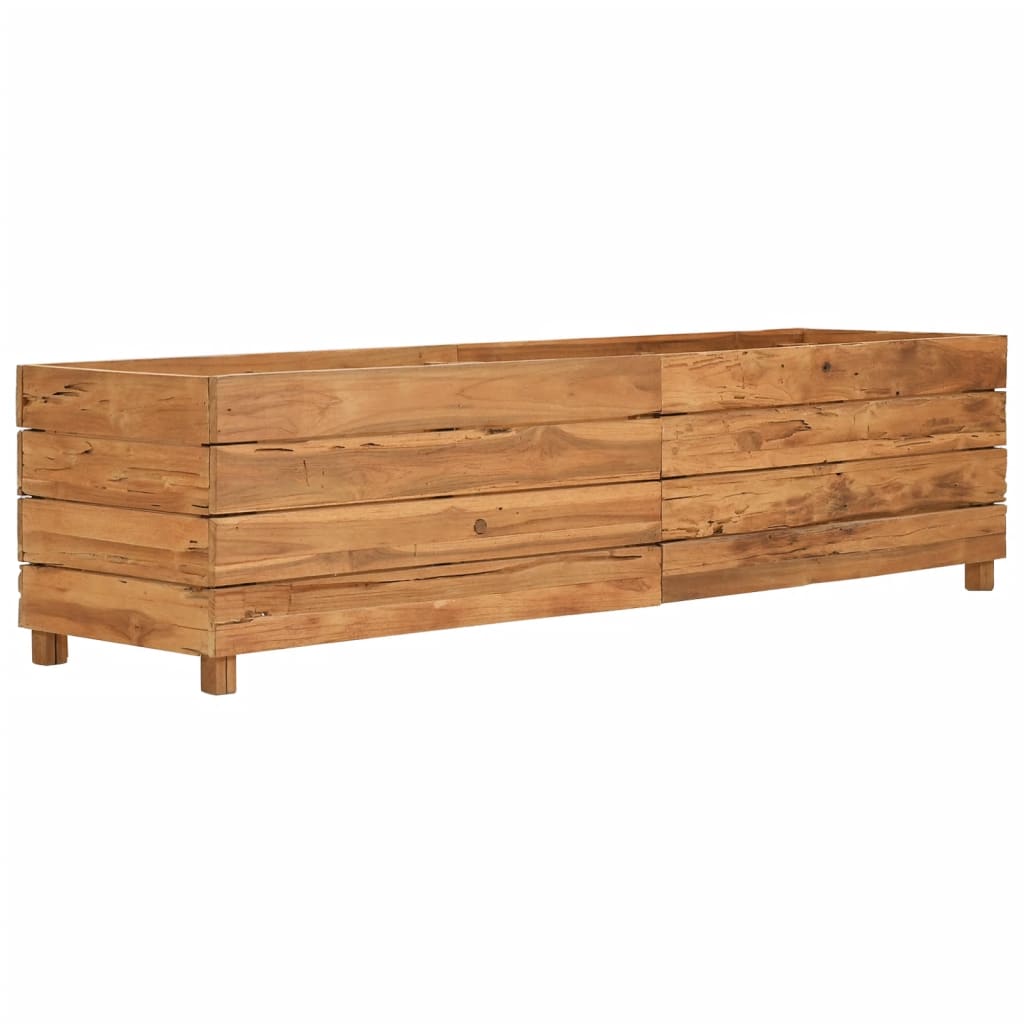 Hochbeet 150x40x38 cm Teak Altholz und Stahl