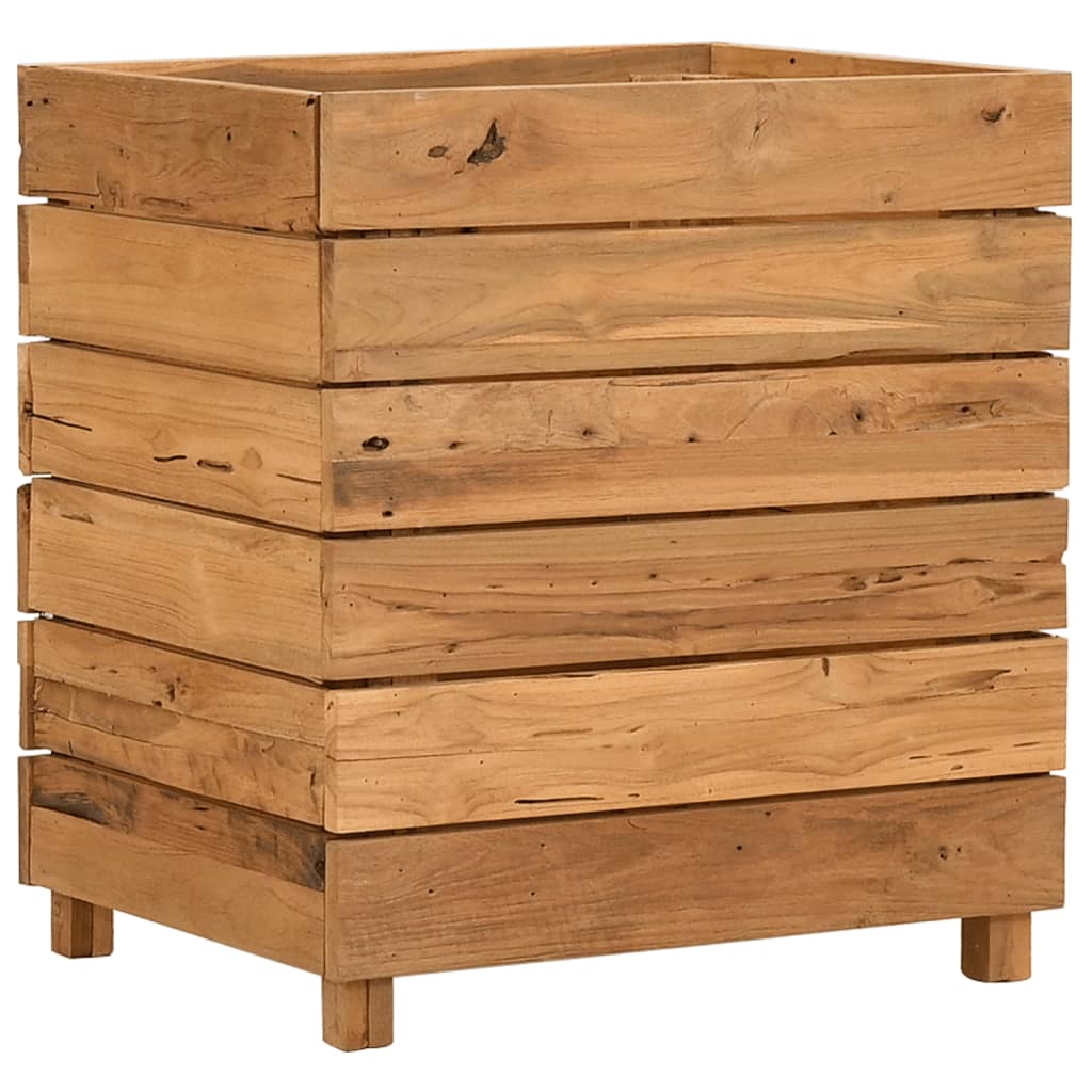 Hochbeet 50x40x55 cm Teak Altholz und Stahl