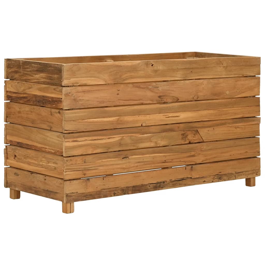 Hochbeet 100x40x55 cm Teak Altholz und Stahl