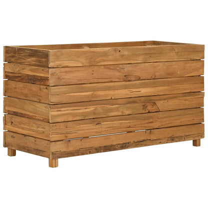 Hochbeet 100x40x55 cm Teak Altholz und Stahl