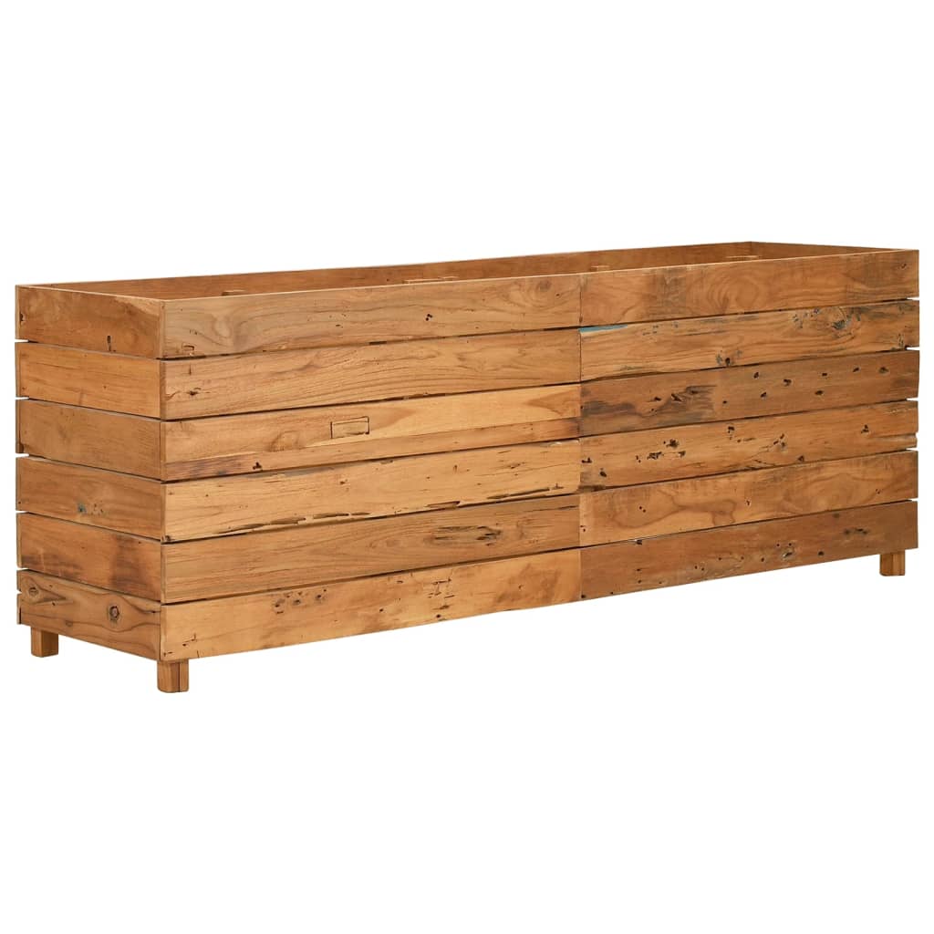 Hochbeet 150x40x55 cm Teak Altholz und Stahl