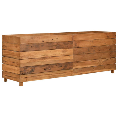 Hochbeet 150x40x55 cm Teak Altholz und Stahl