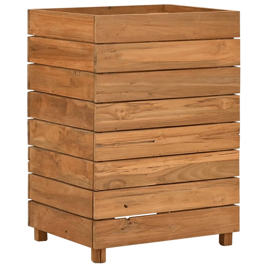 Hochbeet 50x40x72 cm Teak Altholz und Stahl