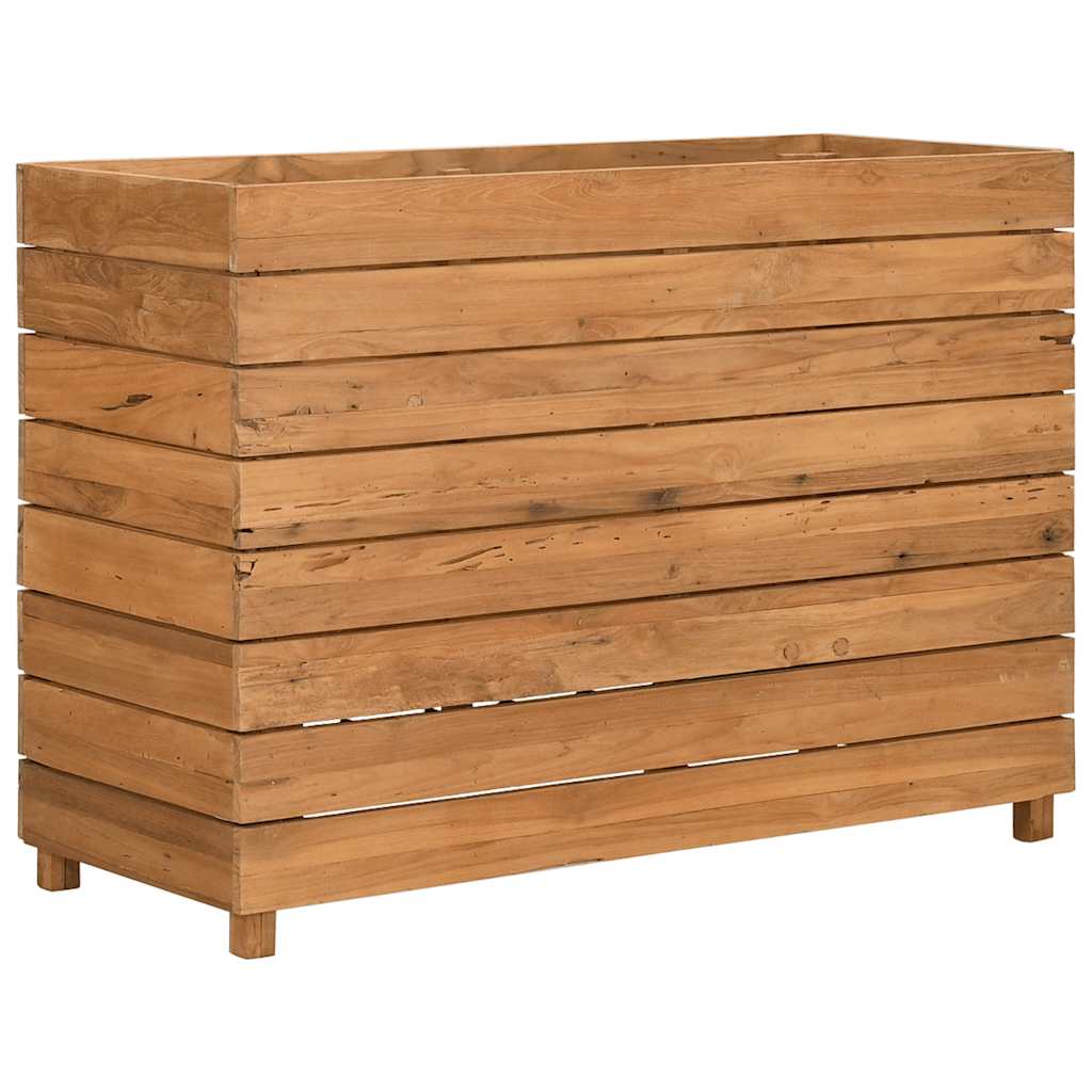 Hochbeet 100x40x72 cm Teak Altholz und Stahl