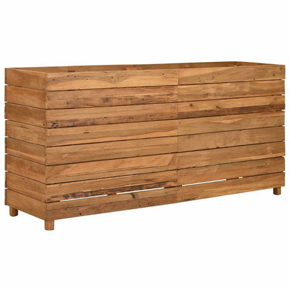Hochbeet 150x40x72 cm Teak Altholz und Stahl