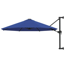 Sonnenschirm zur Wandmontage mit Metall-Mast 300 cm Blau