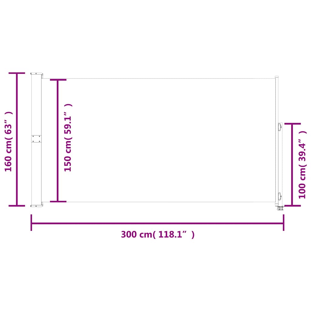 Ausziehbare Seitenmarkise 160x300 cm Braun