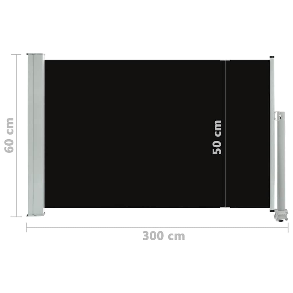 Ausziehbare Seitenmarkise 60×300 cm Schwarz