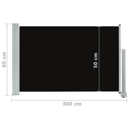 Ausziehbare Seitenmarkise 60×300 cm Schwarz