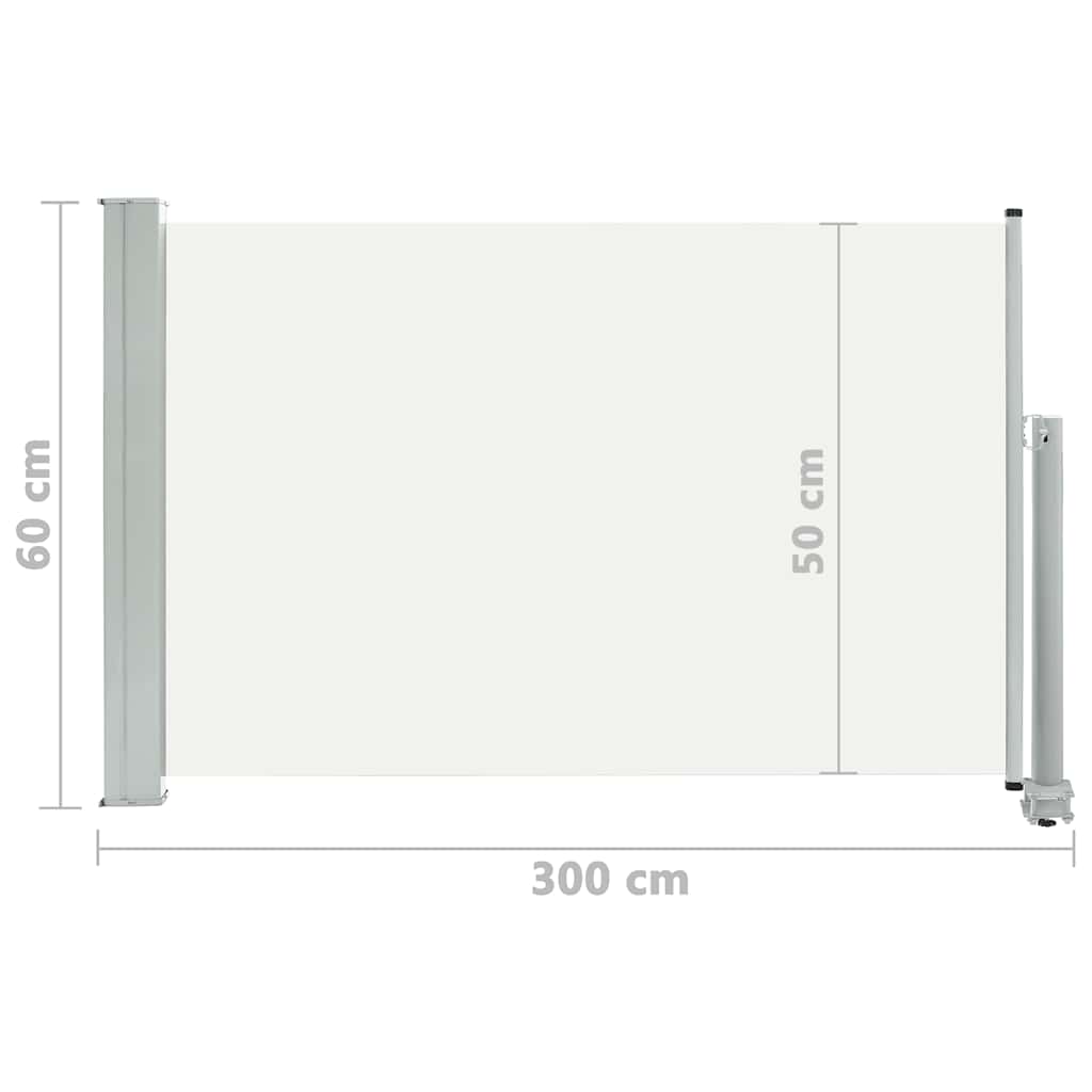 Ausziehbare Seitenmarkise 60×300 cm Creme