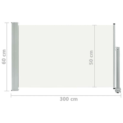 Ausziehbare Seitenmarkise 60×300 cm Creme