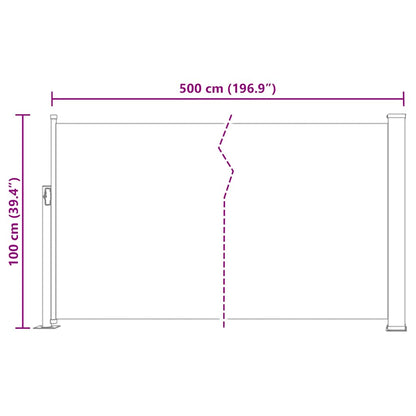 Ausziehbare Seitenmarkise 100×500 cm Creme
