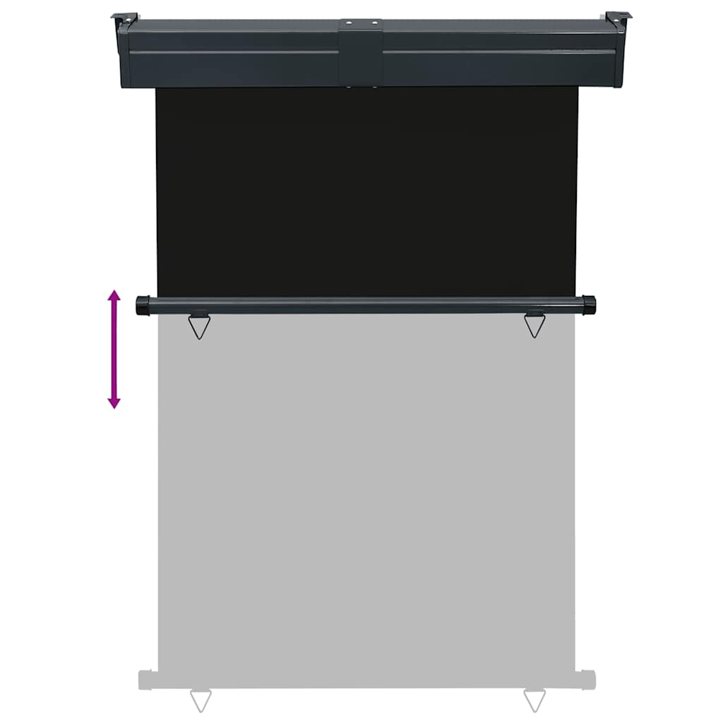 Balkon-Seitenmarkise 125x250 cm Schwarz