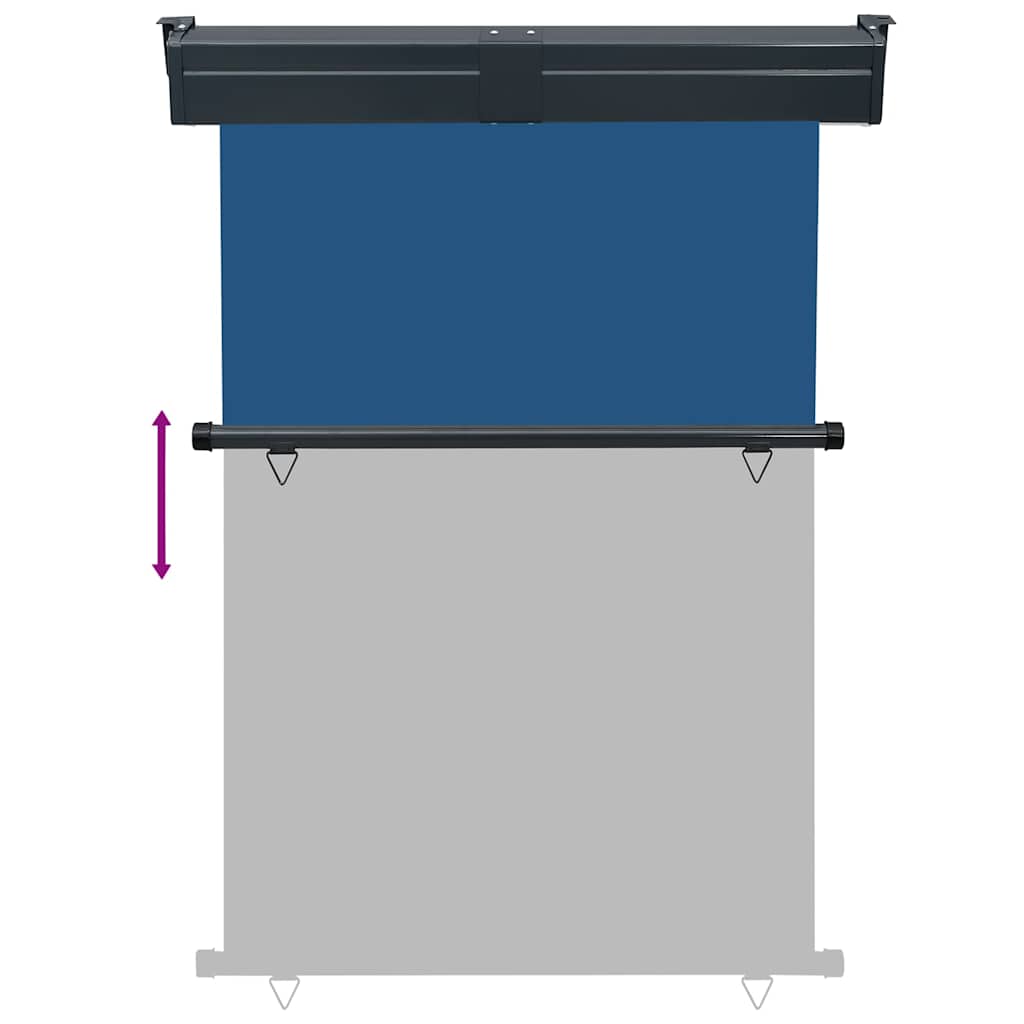 Balkon-Seitenmarkise 125x250 cm Blau