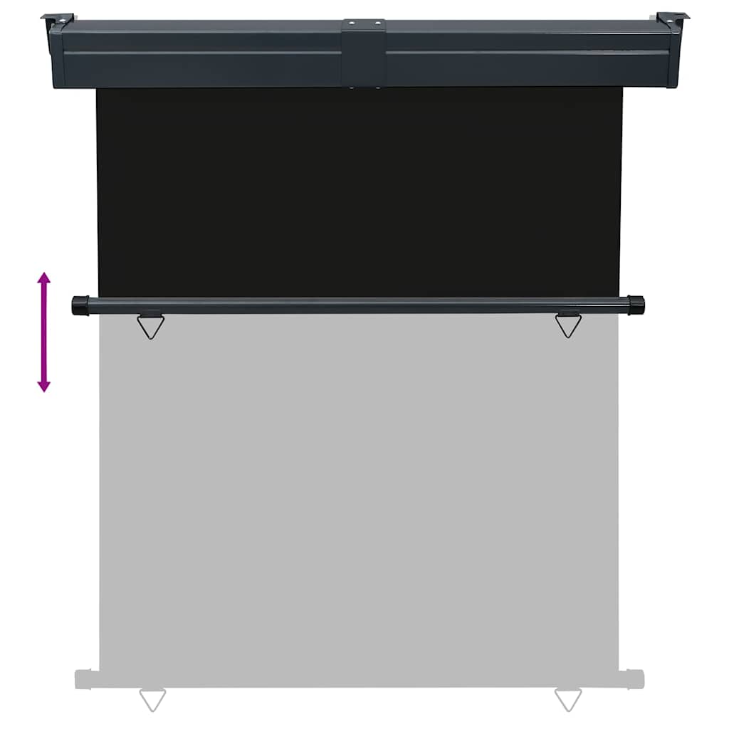 Balkon-Seitenmarkise 145x250 cm Schwarz