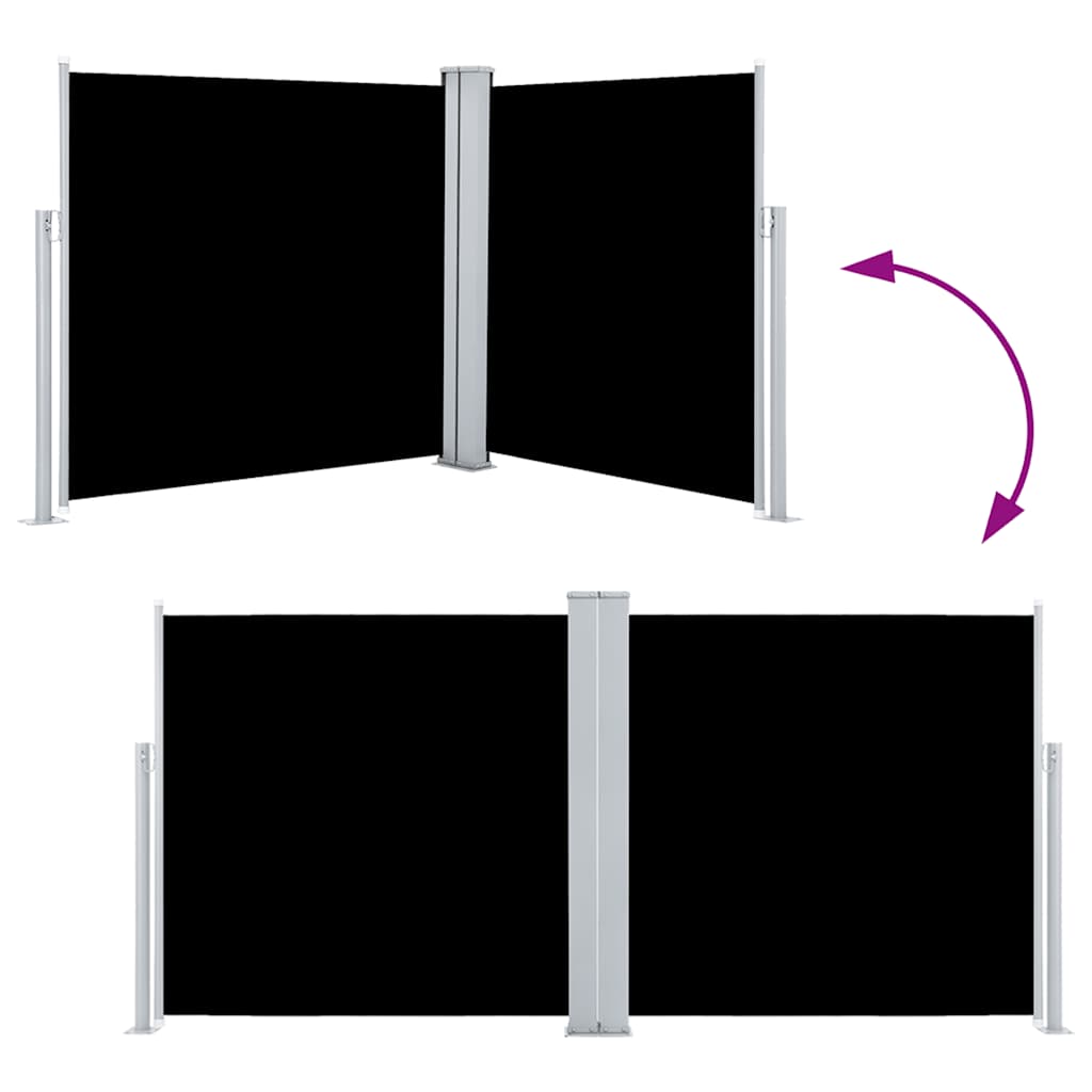 Ausziehbare Seitenmarkise Schwarz 100 x 600 cm