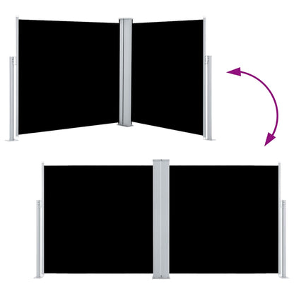 Ausziehbare Seitenmarkise Schwarz 100 x 600 cm