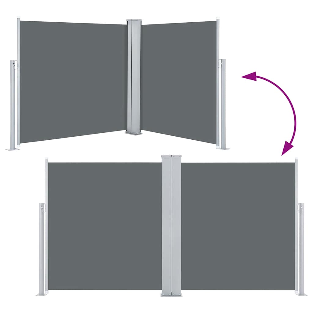 Ausziehbare Seitenmarkise Anthrazit 100 x 600 cm