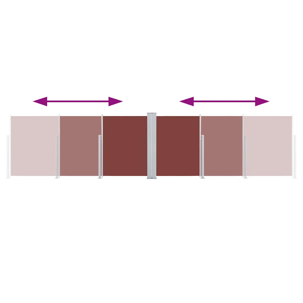Ausziehbare Seitenmarkise Braun 100 x 600 cm