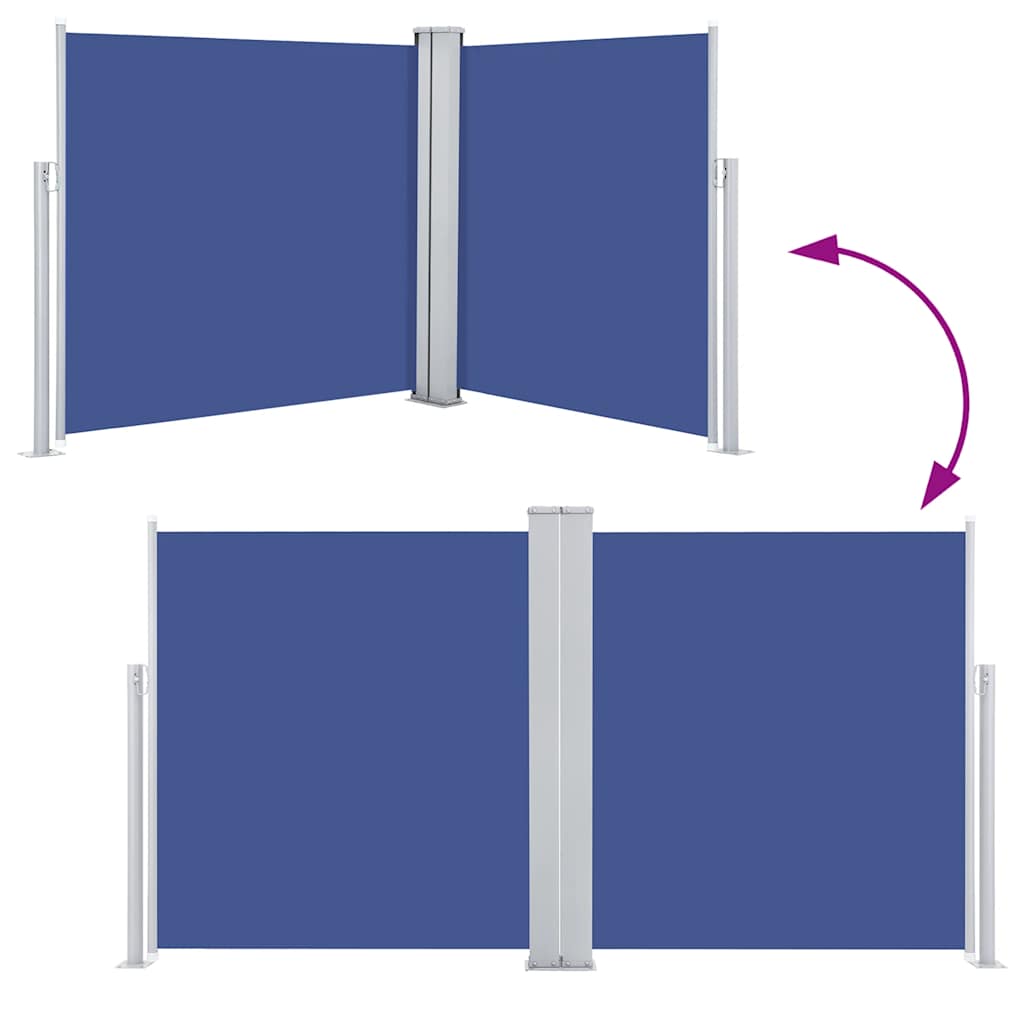 Ausziehbare Seitenmarkise Blau 100 x 600 cm