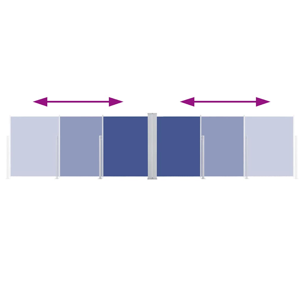 Ausziehbare Seitenmarkise Blau 100 x 600 cm