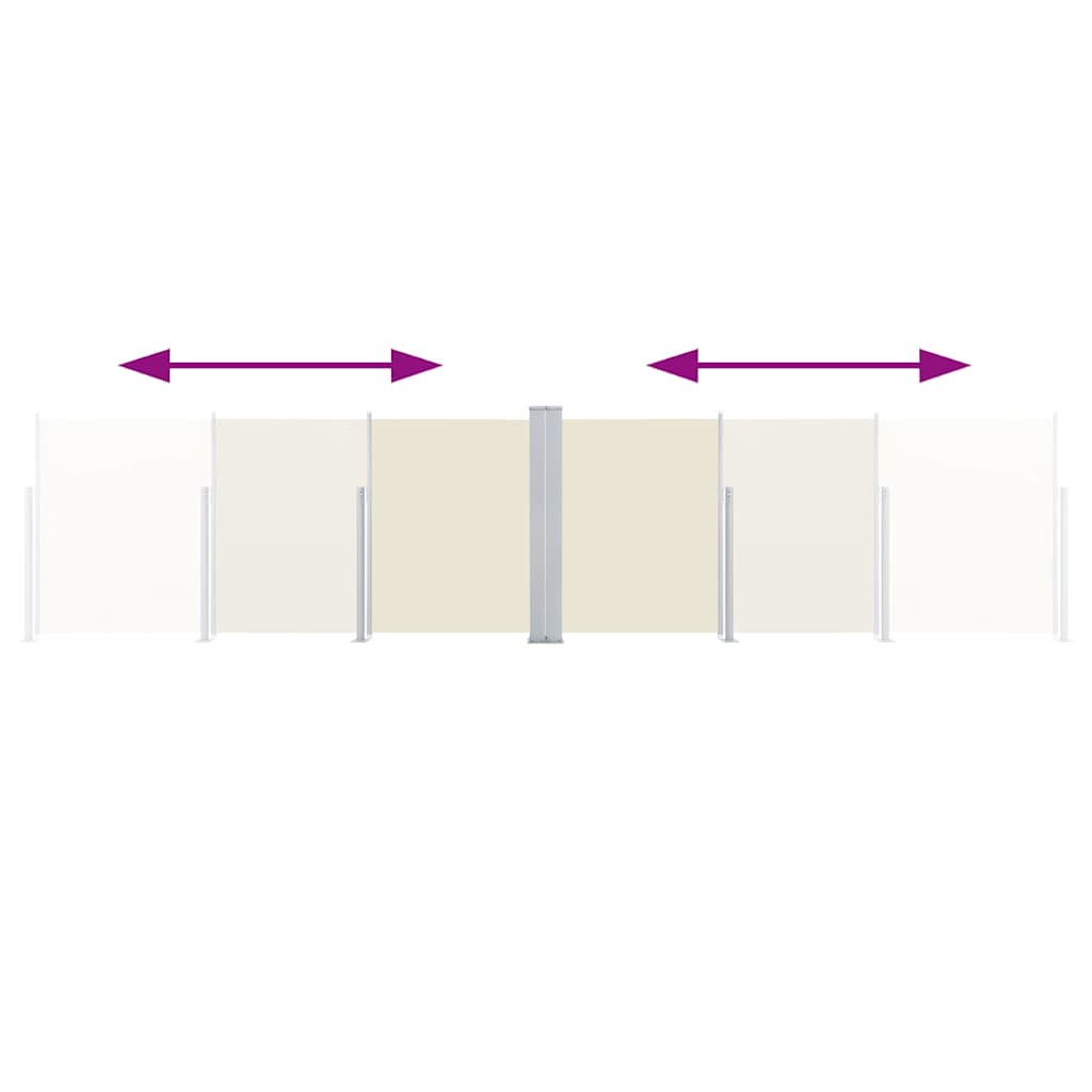 Ausziehbare Seitenmarkise Cremeweiß 120 x 600 cm