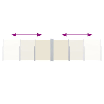 Ausziehbare Seitenmarkise Cremeweiß 120 x 600 cm