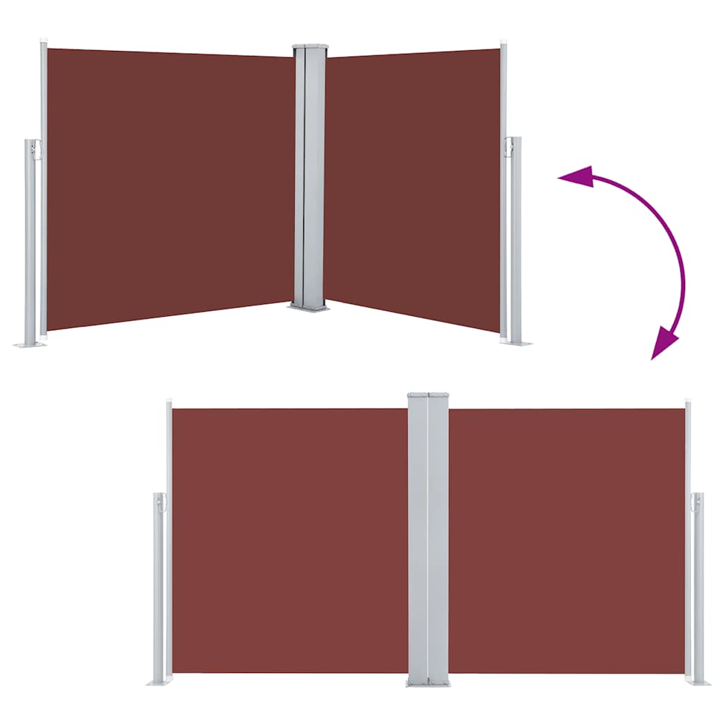 Ausziehbare Seitenmarkise Braun 120 x 600 cm