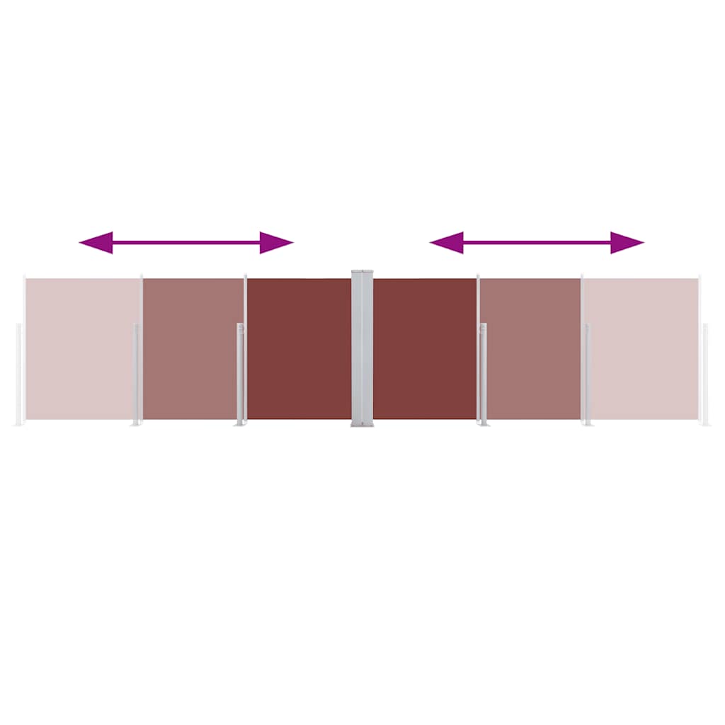 Ausziehbare Seitenmarkise Braun 120 x 600 cm