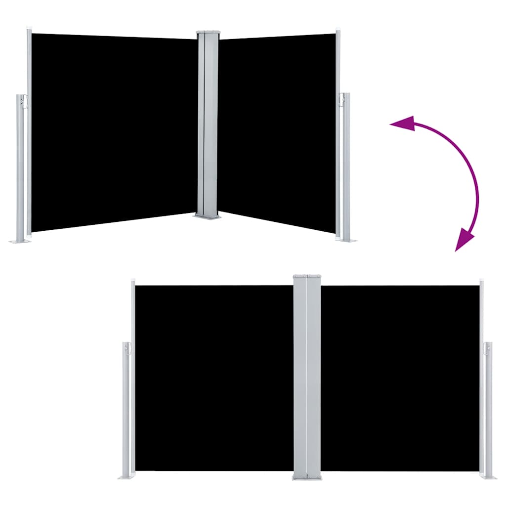 Ausziehbare Seitenmarkise Schwarz 140 x 600 cm