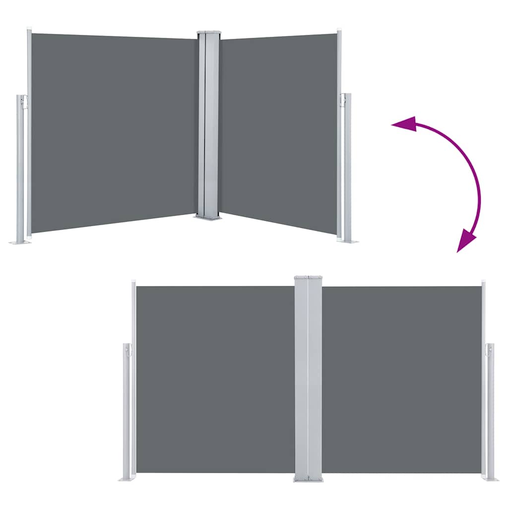 Ausziehbare Seitenmarkise Anthrazit 140 x 600 cm