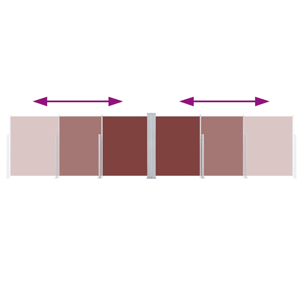 Ausziehbare Seitenmarkise Braun 140 x 600 cm