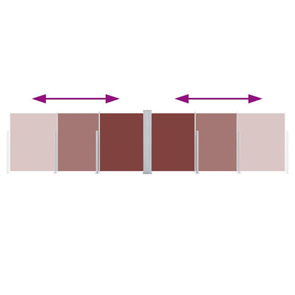 Ausziehbare Seitenmarkise Braun 140 x 600 cm